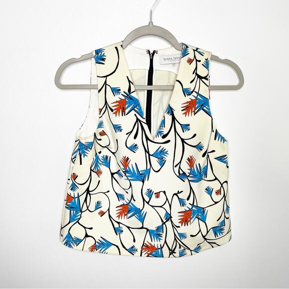 TANYA TAYLOR Henry Sleeveless Printed Top Size 2 - Picture 2 of 6